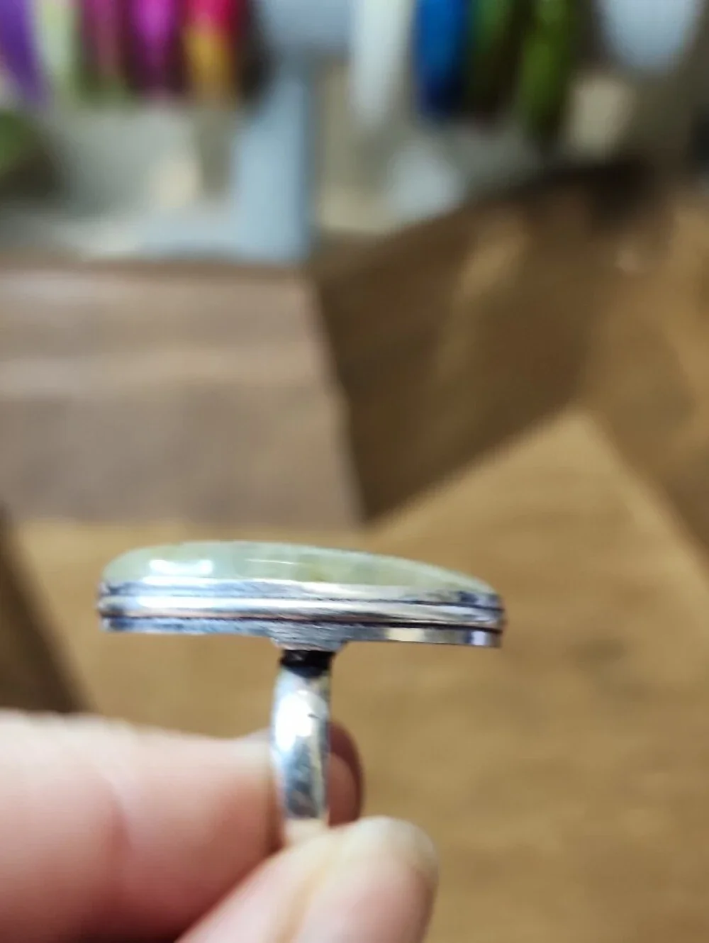 Oval Aquamarine Stone Women's Ring -
